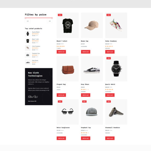 user-friendly product catalog from turnkey WordPress shop