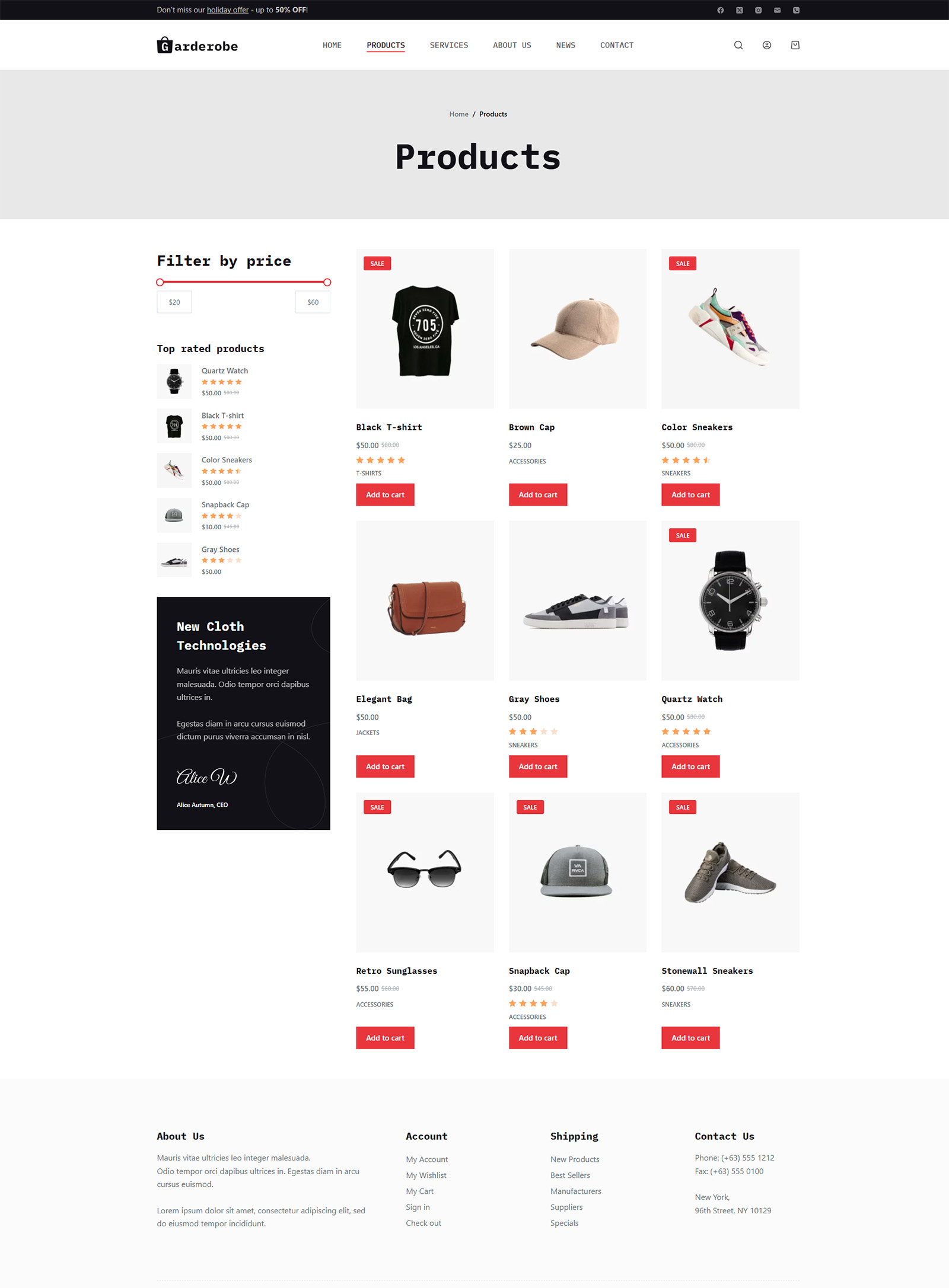 user-friendly product catalog from turnkey WordPress shop
