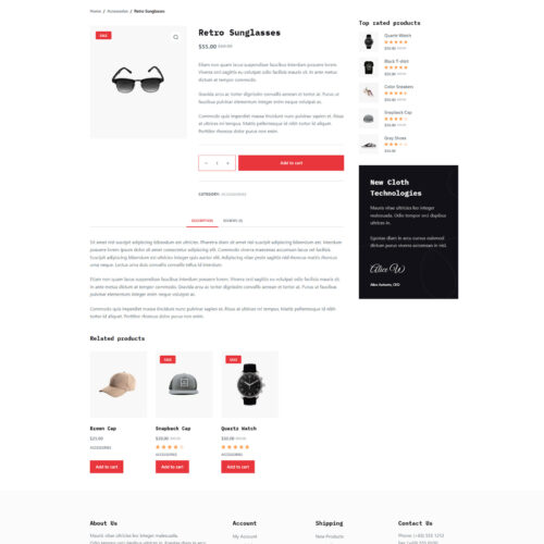 product showcase on launch-ready WordPress online shop