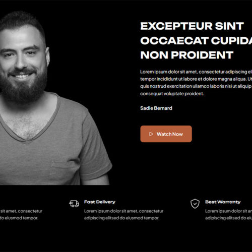 Homepage banner for personal brand site built on WordPress with fast launch and SEO-ready design