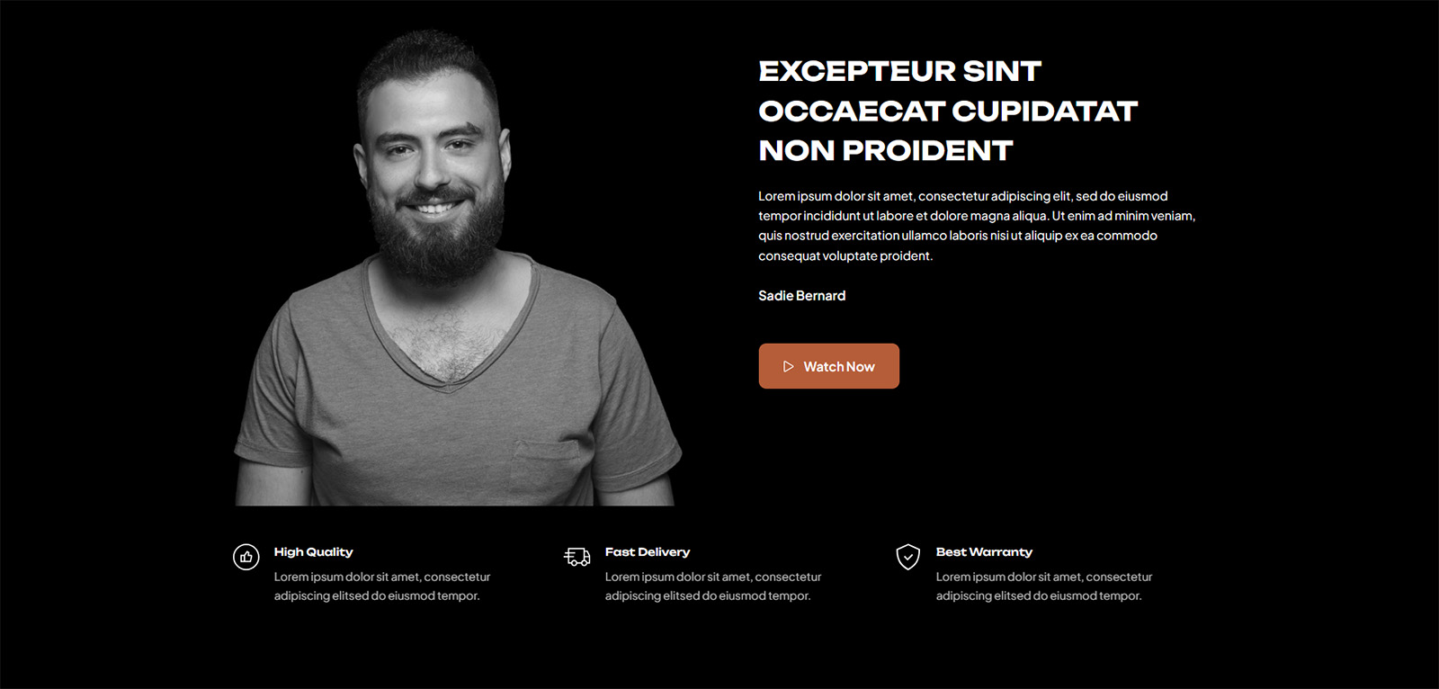 Homepage banner for personal brand site built on WordPress with fast launch and SEO-ready design