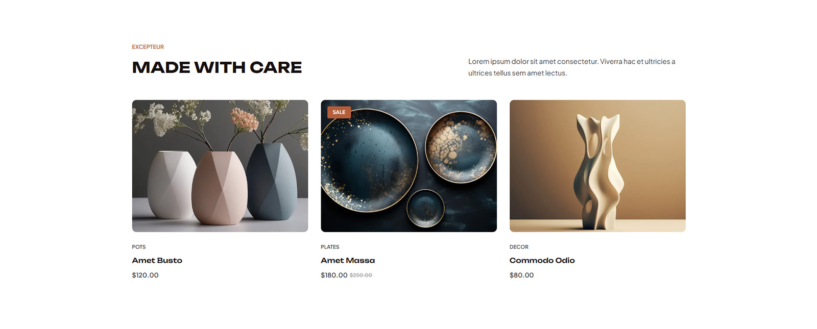 Category overview for WordPress business website featuring creative design and fast-loading templates