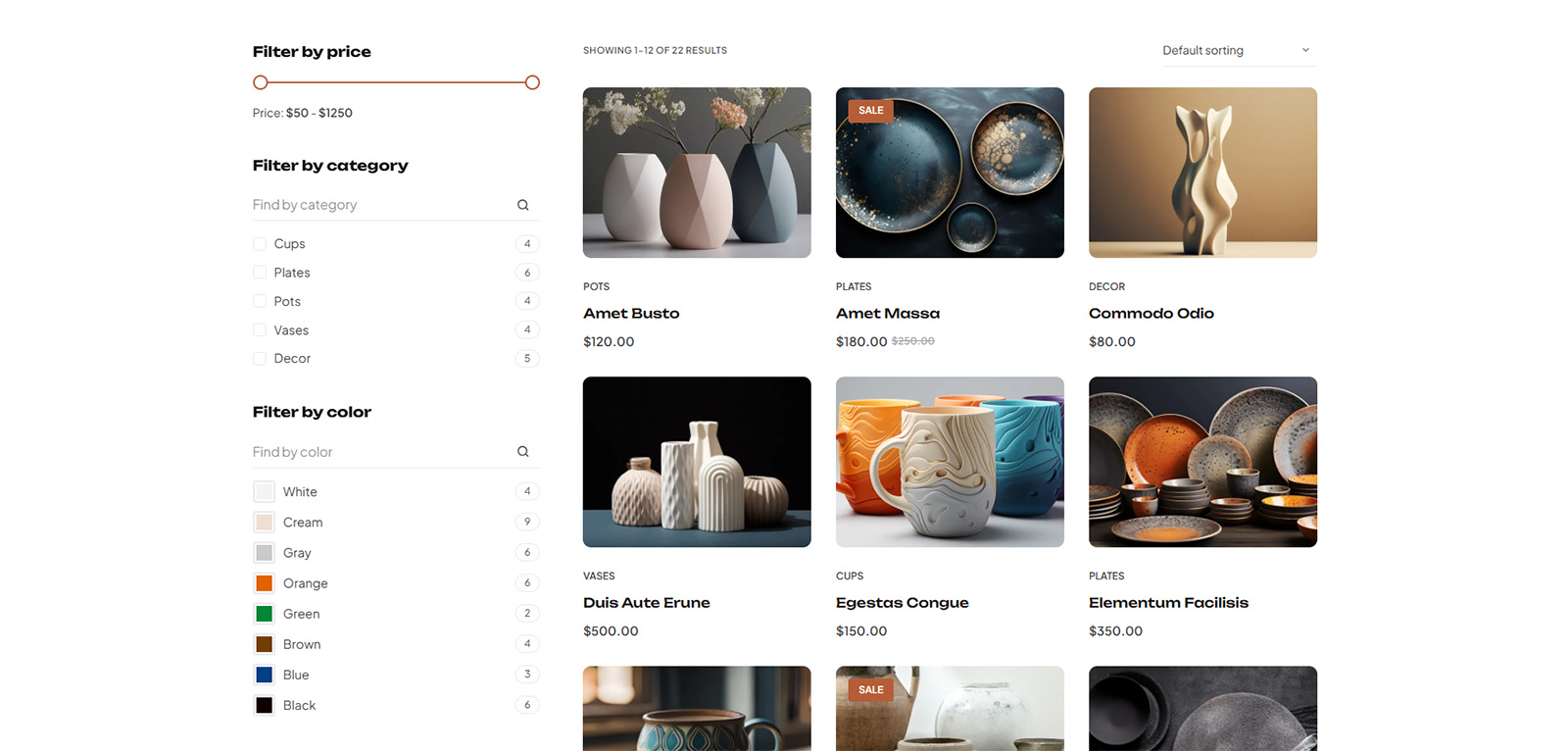 Product catalog page designed for a WordPress e-commerce site featuring mobile responsive and SEO optimized layout
