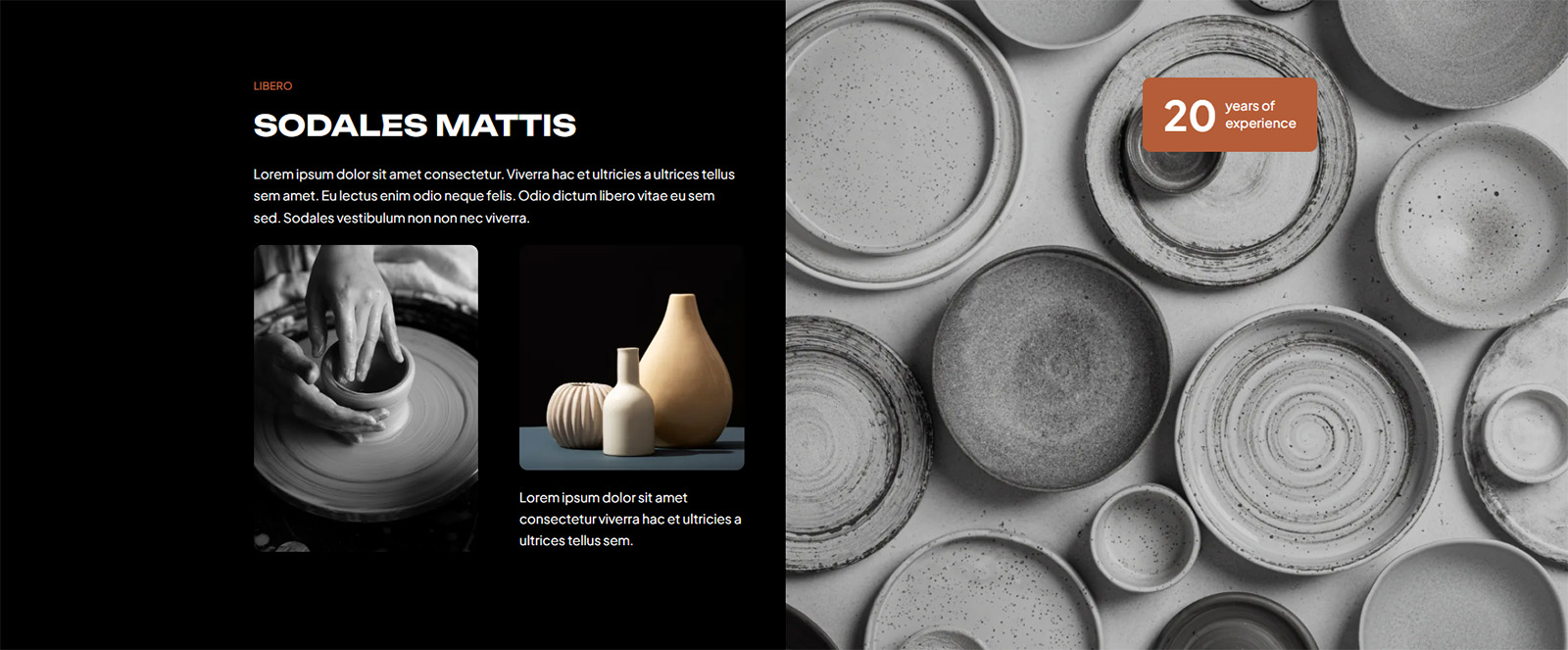 Promotional banner from a pottery e-commerce WordPress site, highlighting seasonal offers with a clean design and fast-loading layout.