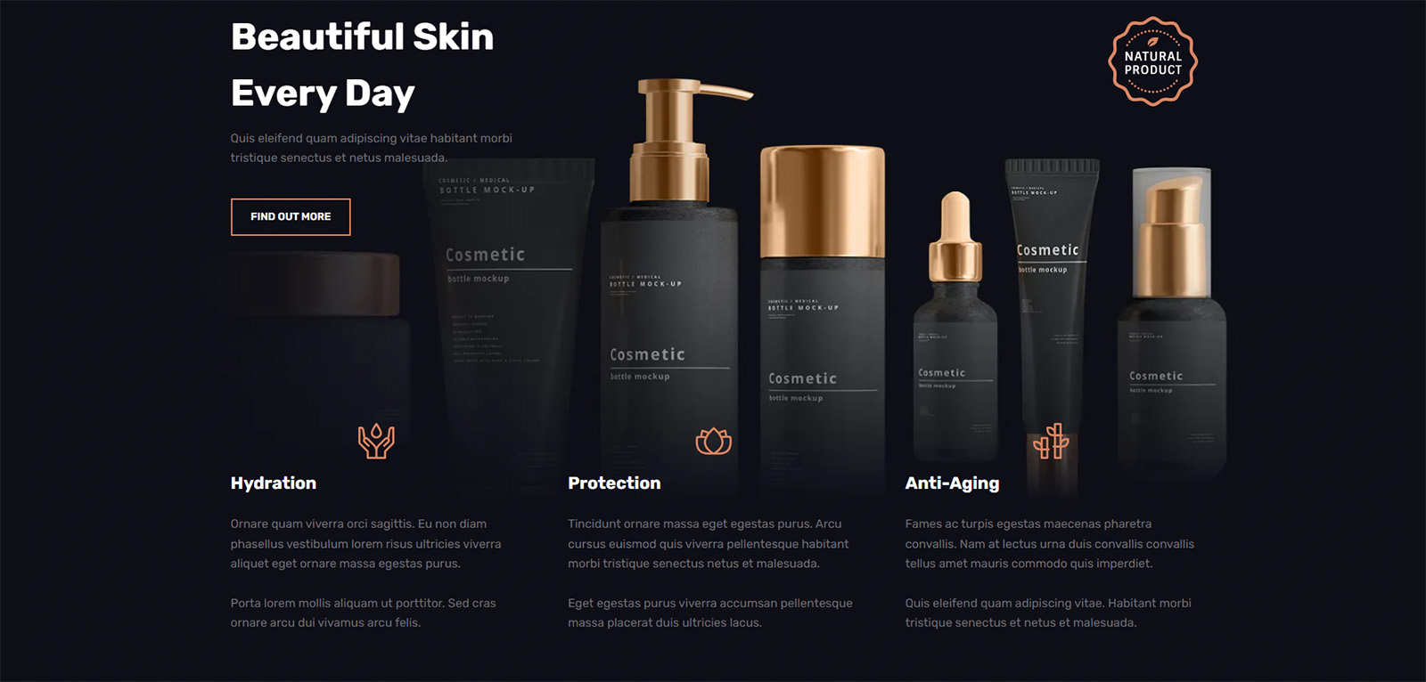 Cosmetic product comparison table integrated into a user-friendly layout for faster buying decisions