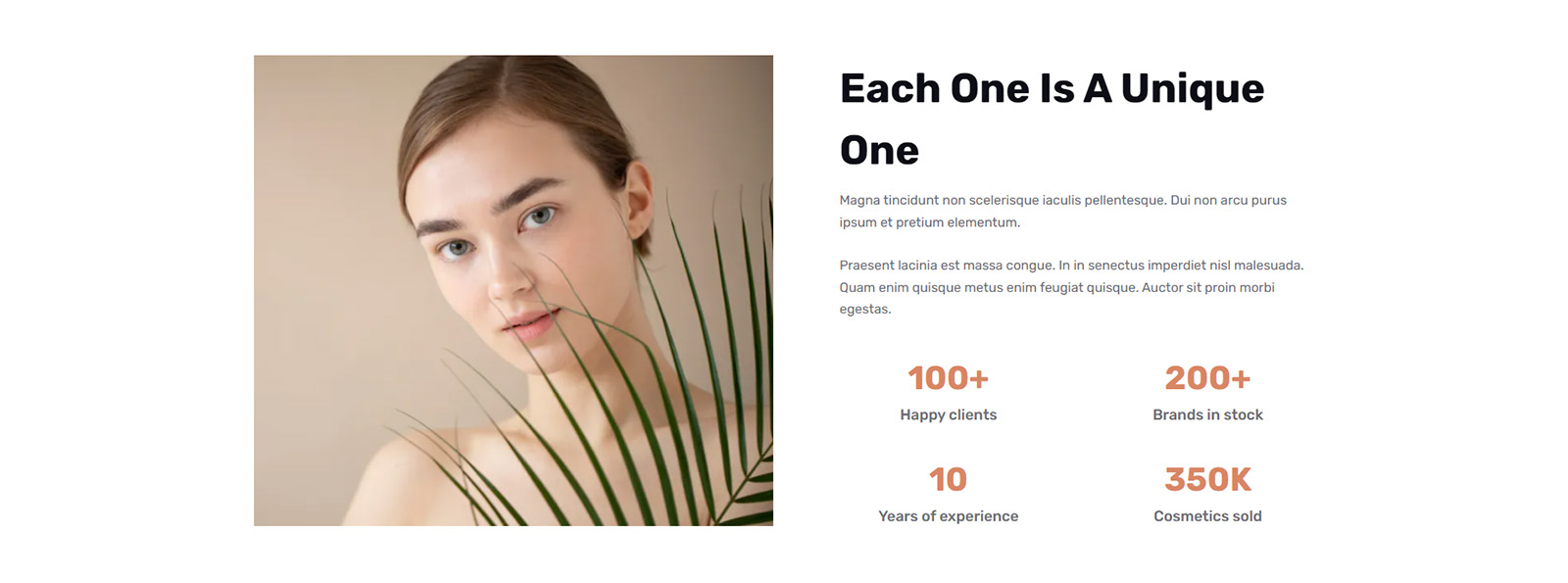 Wish list feature preview on a ready-made personal care store built with WordPress