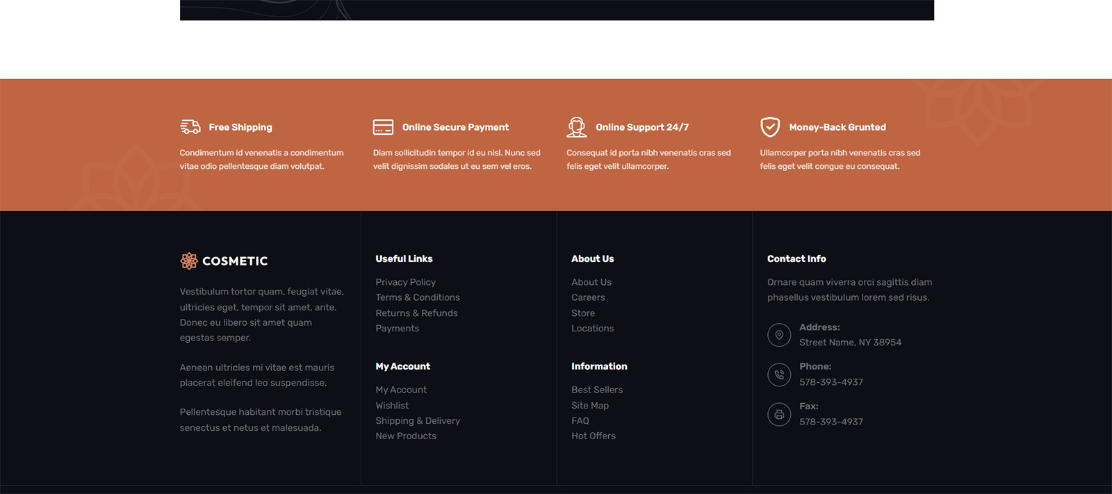 Checkout process UI from a modern e-commerce site tailored for cosmetics and wellness brands