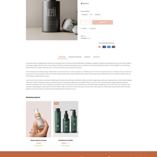 Product card from a cosmetic e-commerce site built on WordPress, featuring a conversion-focused layout and mobile-friendly design.