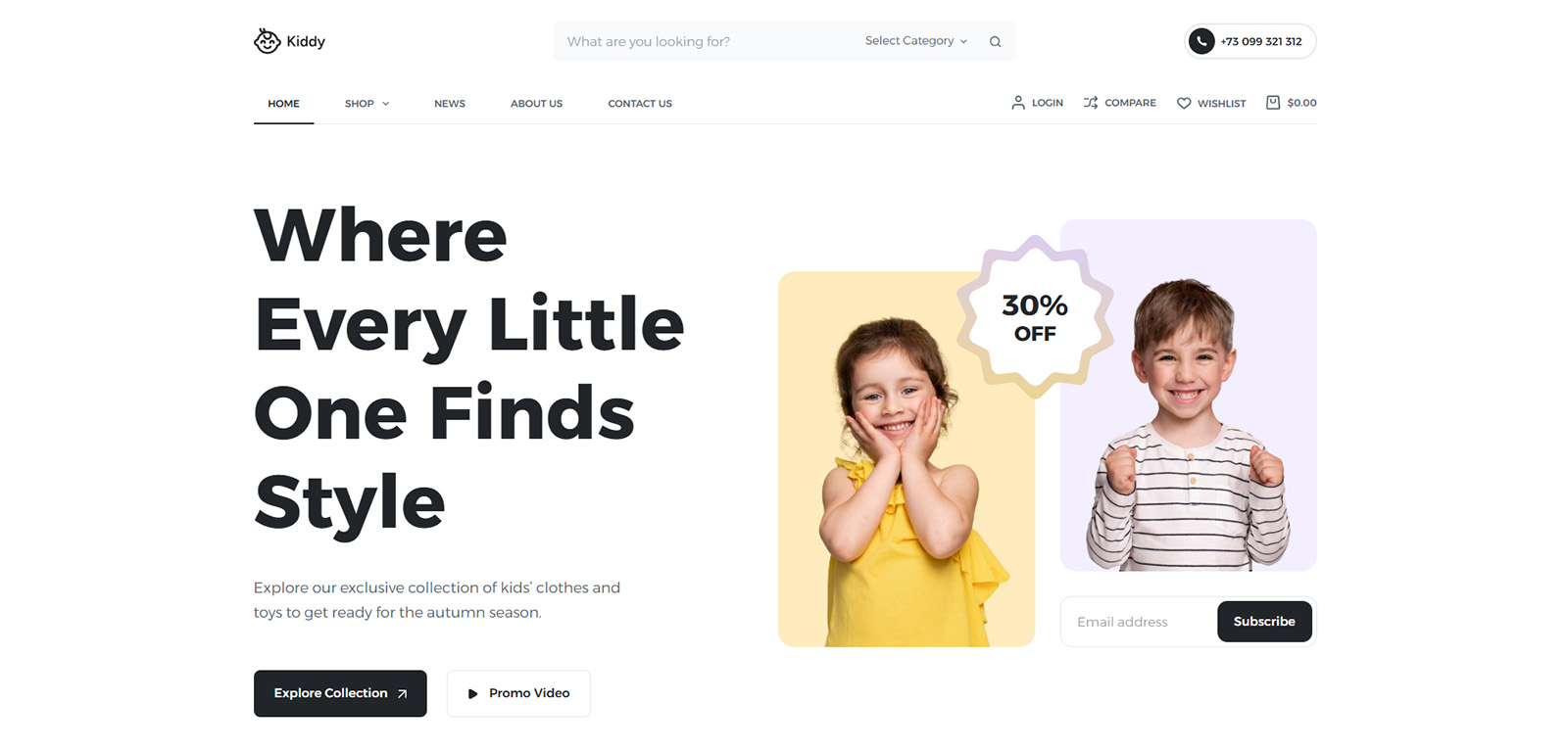 Full-width banner image for discounts and promotions — WooCommerce template optimized for conversion and growth