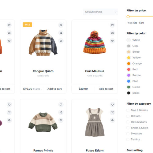 Advanced product filters by color, type, and size — user-friendly WooCommerce setup for baby and kids online store