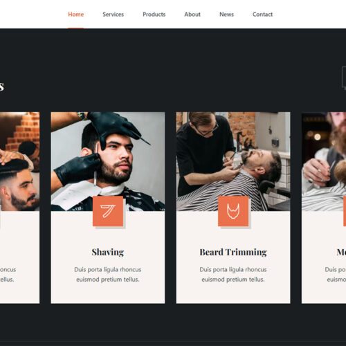 Dark and bold storefront layout — modern WooCommerce website for barbers and personal care brands