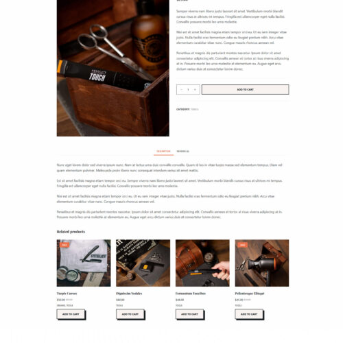 Product page with description, pricing, and add-to-cart — mobile-friendly layout for haircare and accessories