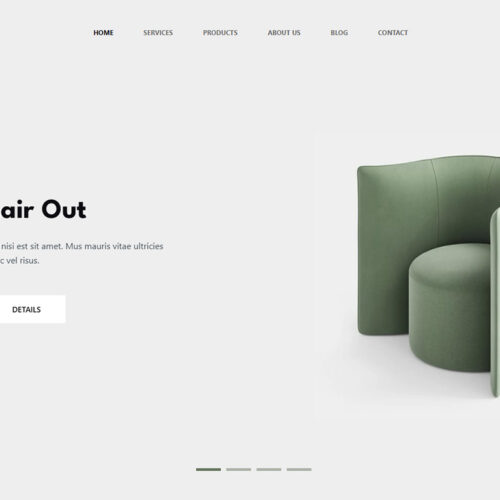 Hero section with refined typography — ready-made WordPress design for furniture and decor businesses