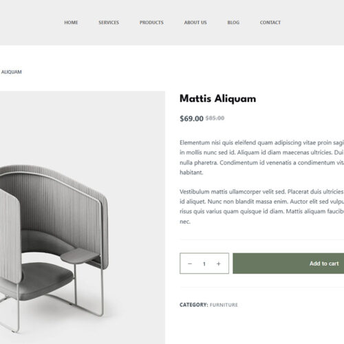 Stylish product showcase in light editorial style — mobile responsive website for home & interior goods