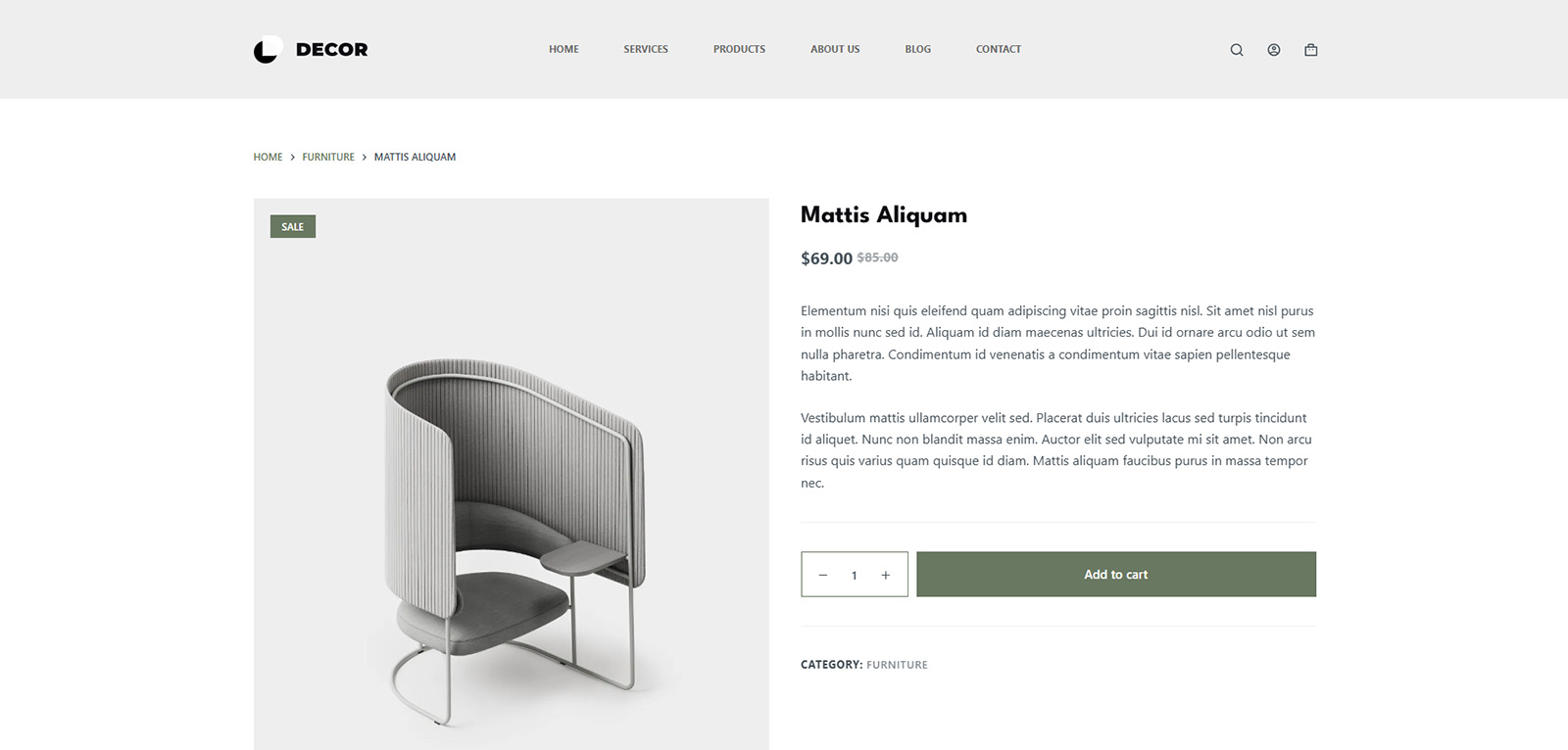 Stylish product showcase in light editorial style — mobile responsive website for home & interior goods