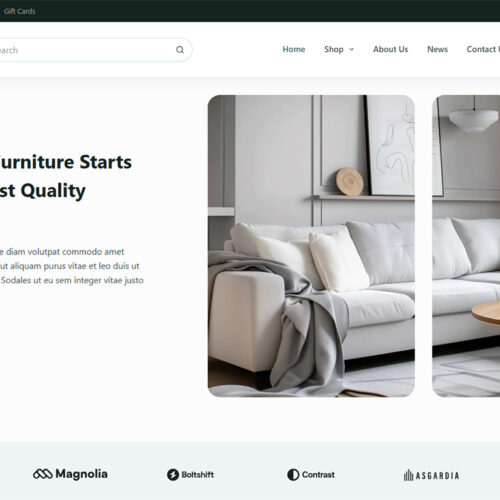 Storefront banner with muted visuals — buy website for business with clean, modern web design