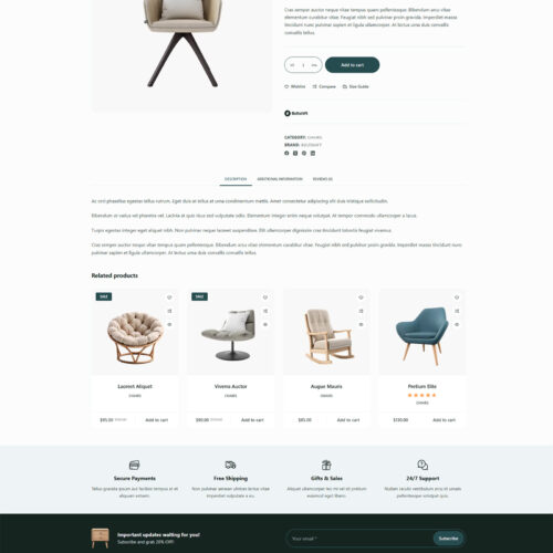 Product detail page featuring rounded corners and clear pricing — conversion-focused layout