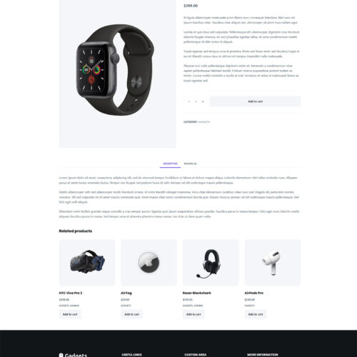 Product detail page featuring accessories — SEO optimized and ready to sell from day one