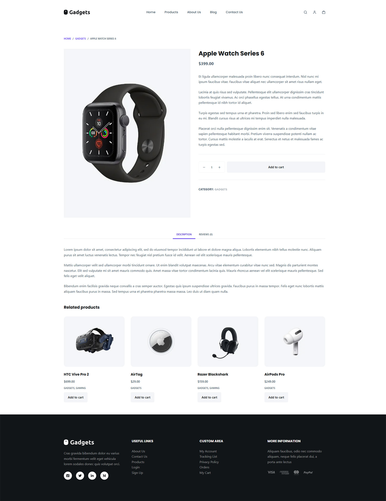 Product detail page featuring accessories — SEO optimized and ready to sell from day one