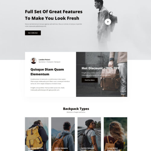 Homepage of Modern Shop WooCommerce site — minimalist WordPress layout with bright visuals, built for lifestyle and fashion brands