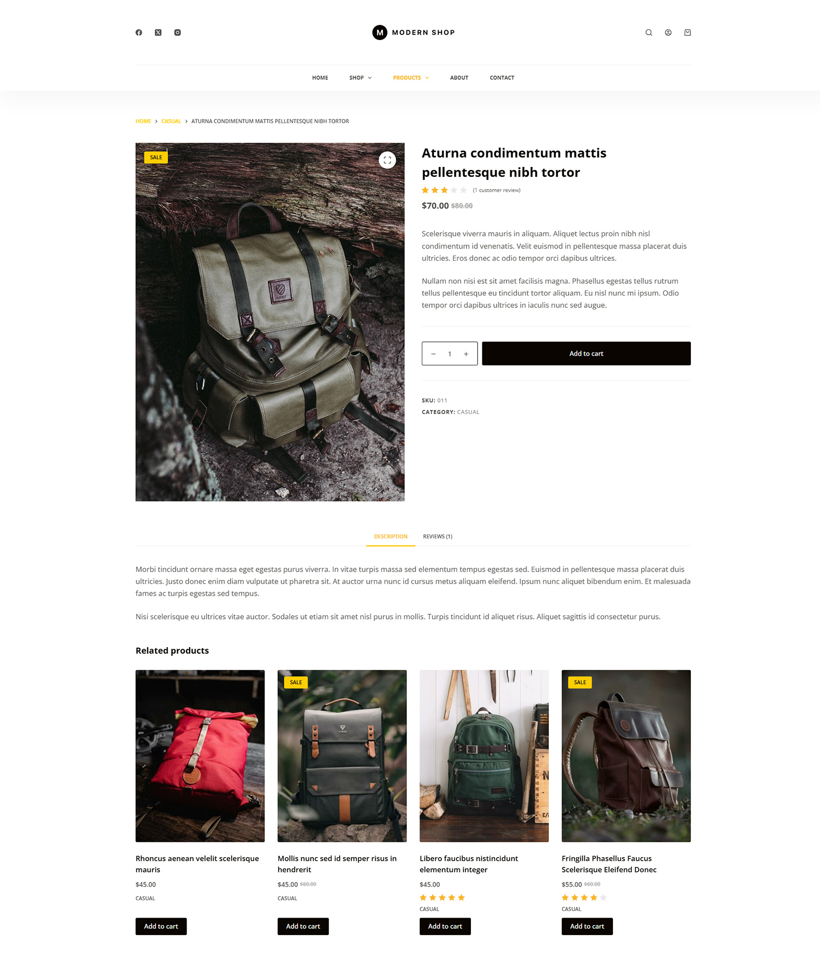 Featured product area with modern typography — online store template designed for high engagement