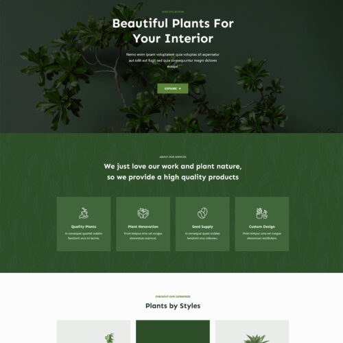 Homepage of Floreo WooCommerce website — WordPress store for sustainable and nature-inspired lifestyle brands