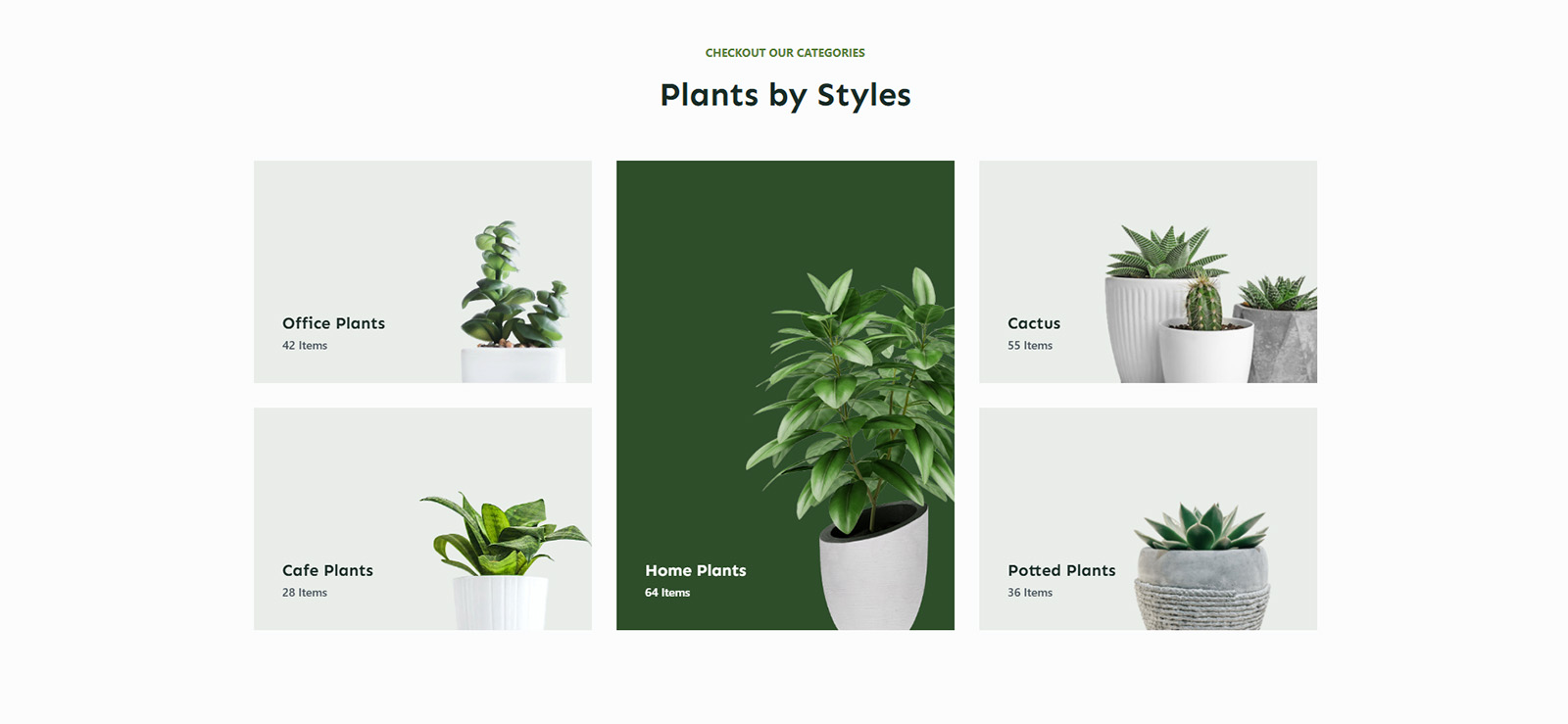 Homepage category grid from the Floreo WordPress e-commerce site, featuring a modern layout and ready-made design for lifestyle products.